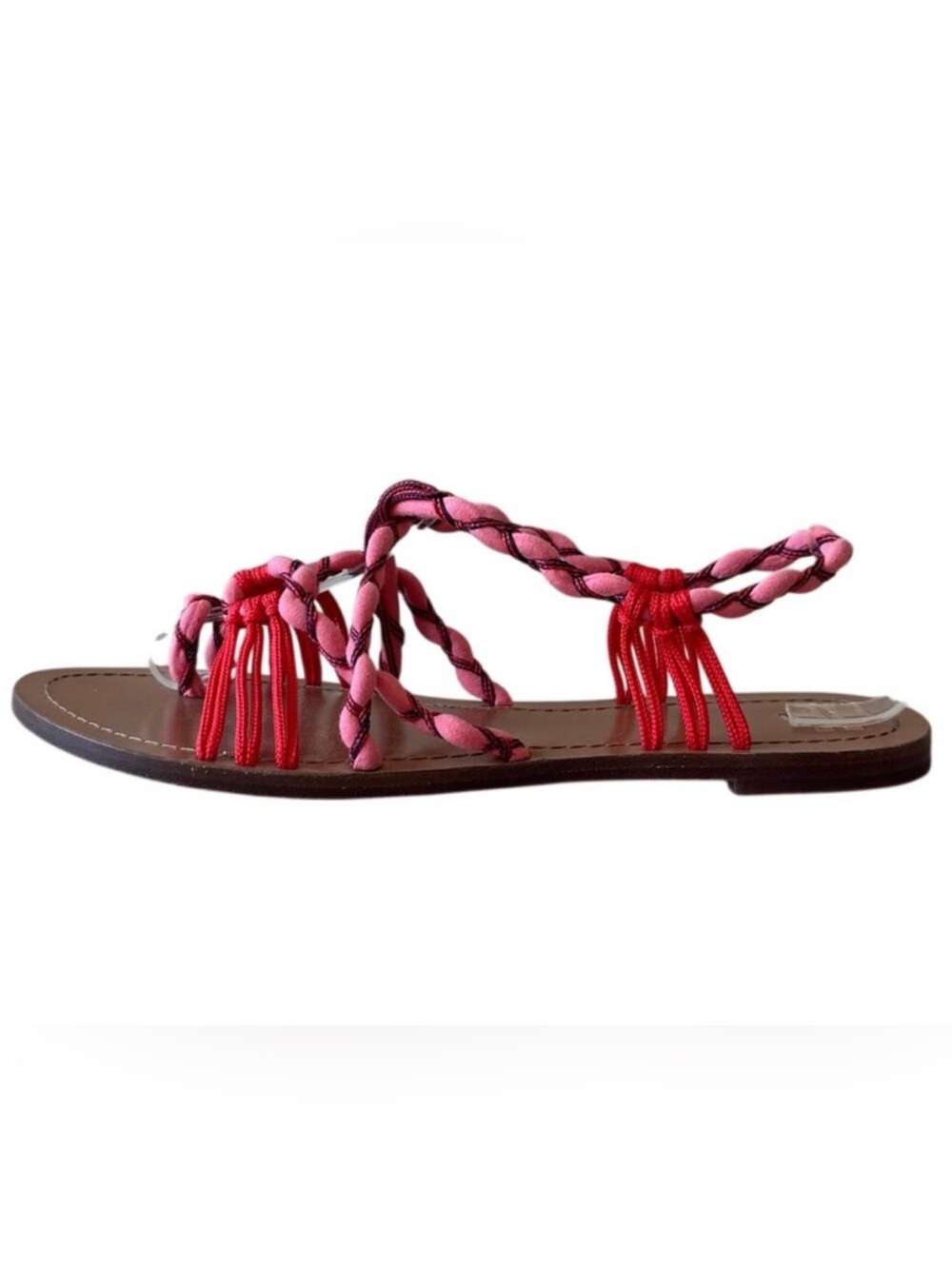 Tory Burch Paloma Sandals‎ Pink Braided Strappy Boho Size 10.5